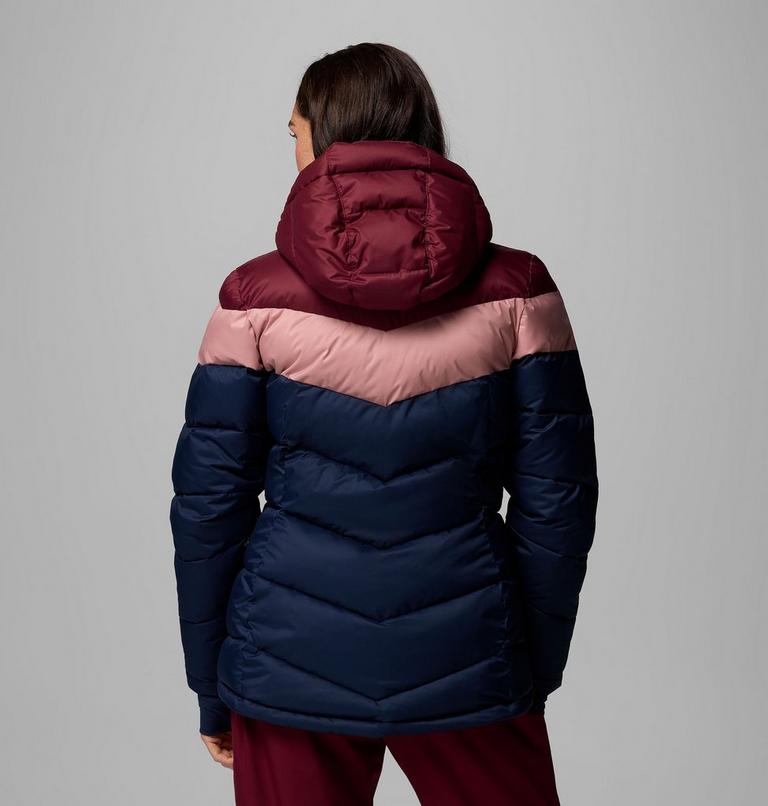 Women's Abbott Peak Insulated Waterproof Ski Jacket, Color: Collegiate Navy, Rich Wine, Eraser Pink, image 3