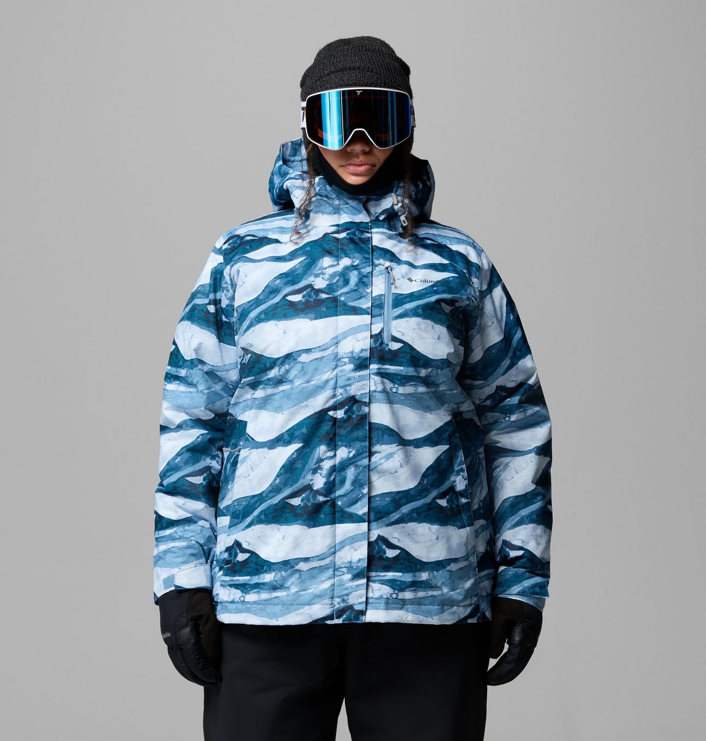 Женская куртка Columbia Whirlibird V Printed Interchange Jacket - Plus Size, цвет: Rainy Day Summits Tonal — фото 1
