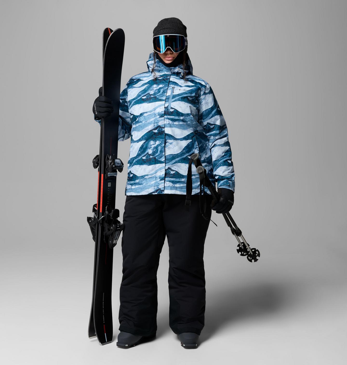 Женская куртка Columbia Whirlibird V Printed Interchange Jacket - Plus Size, цвет: Rainy Day Summits Tonal — фото 2