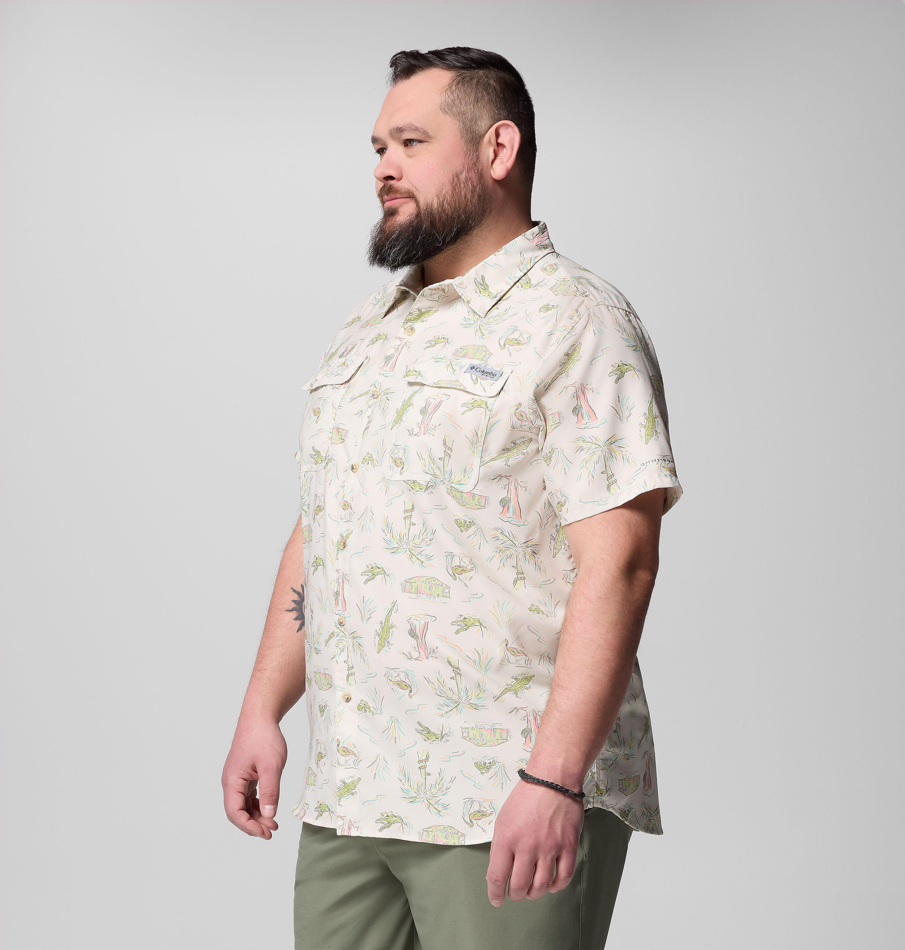 Men's PFG Uncharted Printed Short Sleeve Shirt - Big 4
