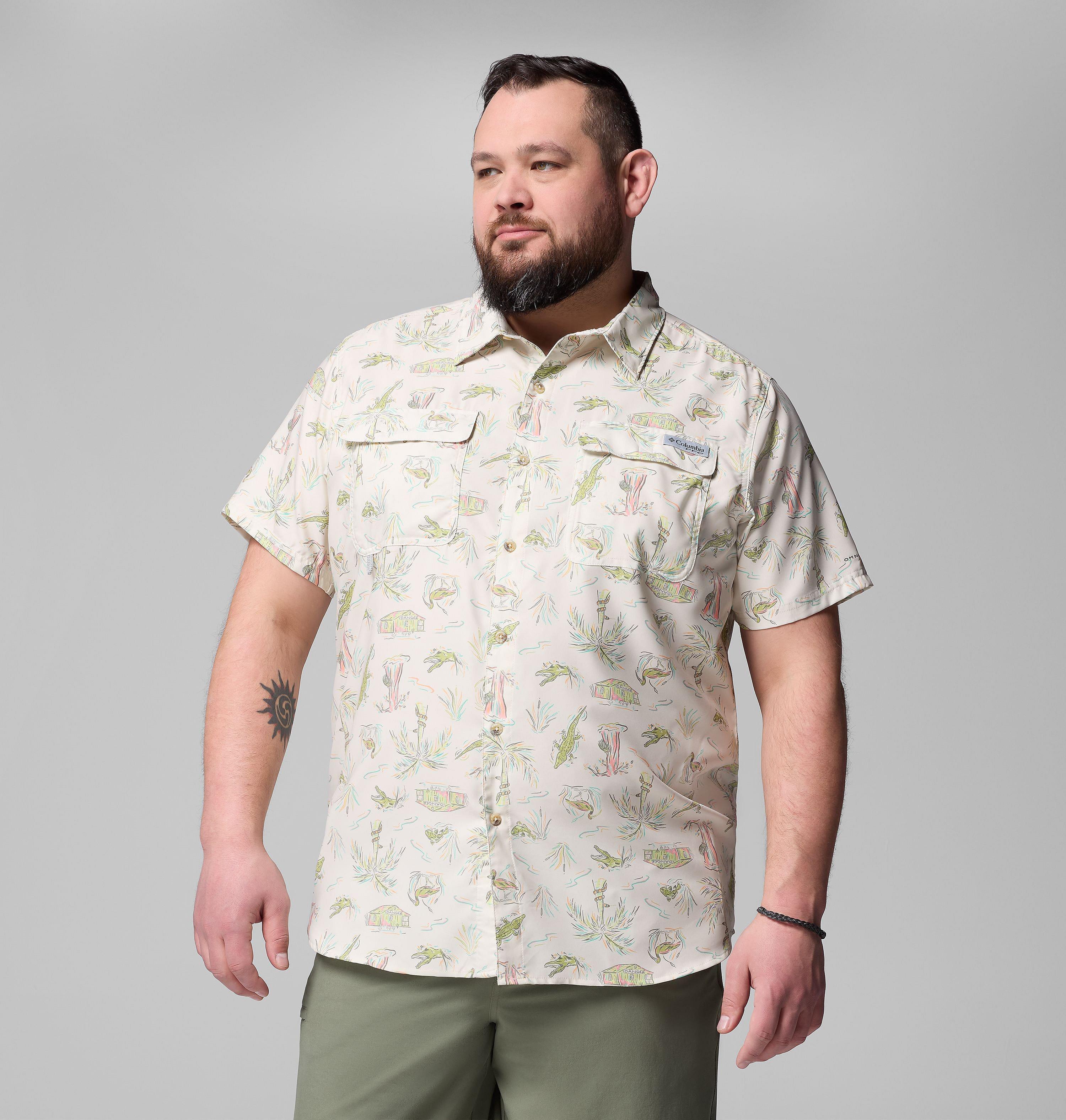 Men's PFG Uncharted Printed Short Sleeve Shirt - Big 1