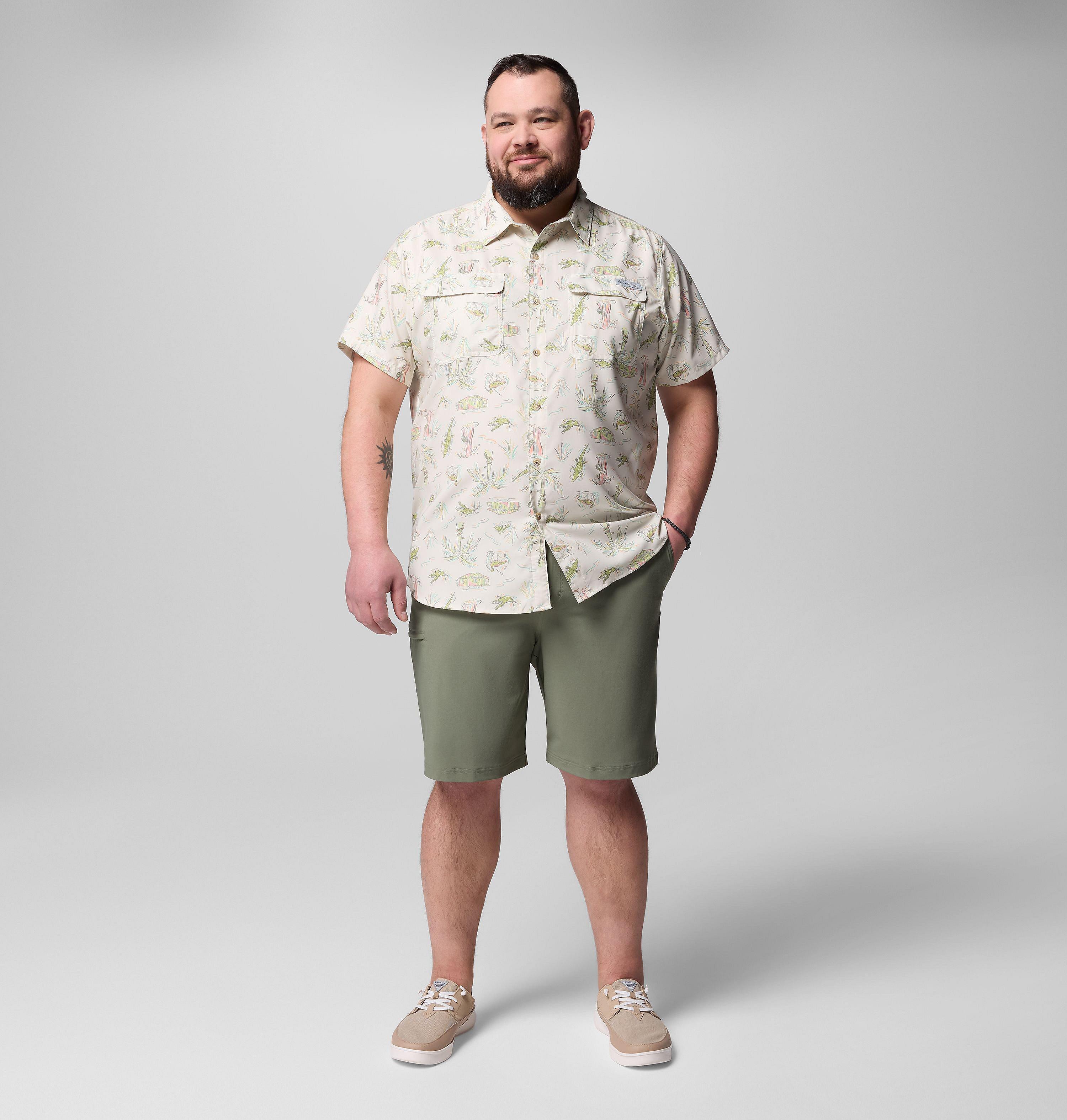 Men's PFG Uncharted Printed Short Sleeve Shirt - Big 2