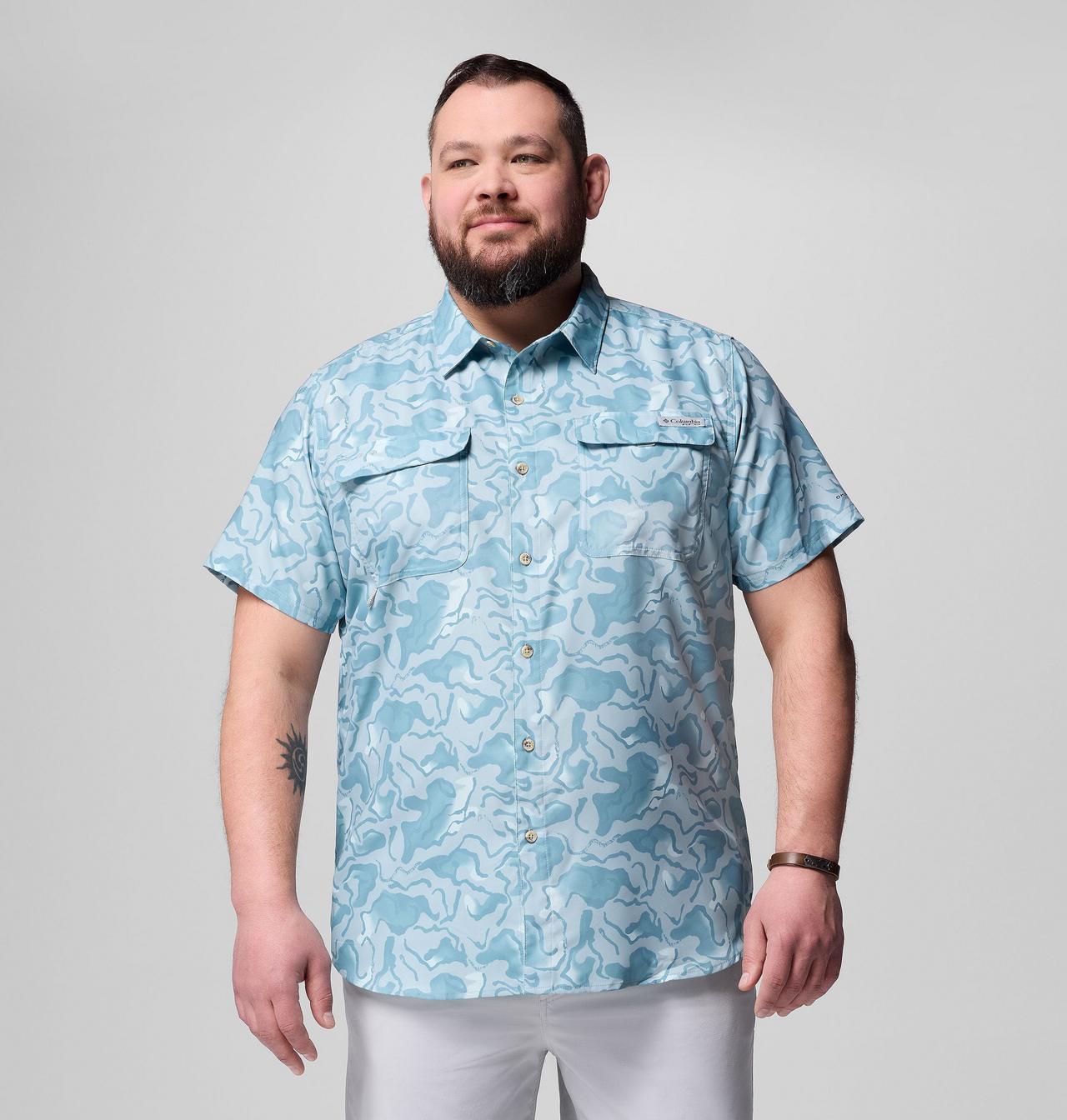 Men's PFG Uncharted™ Printed Short Sleeve Shirt - Big 1