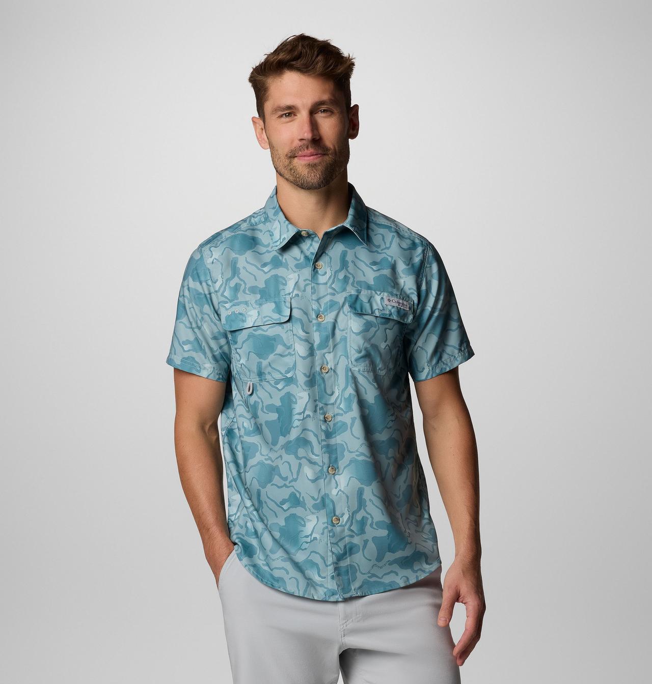 Men's PFG Uncharted™ Printed Short Sleeve Shirt - Tall | 460 | XLT 1