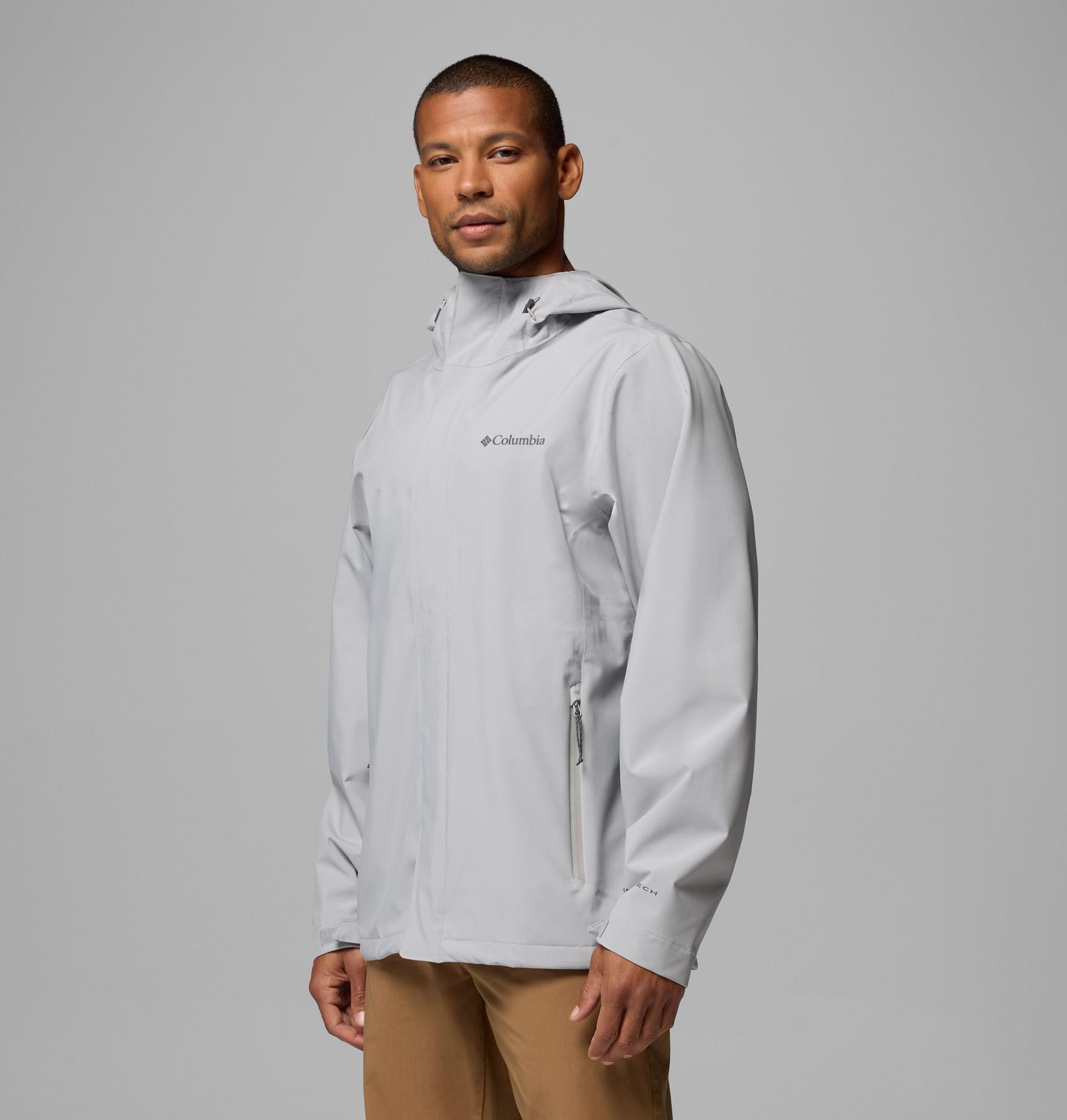 Мужская куртка Columbia Staydry Rain Jacket, цвет: Серый — фото 3