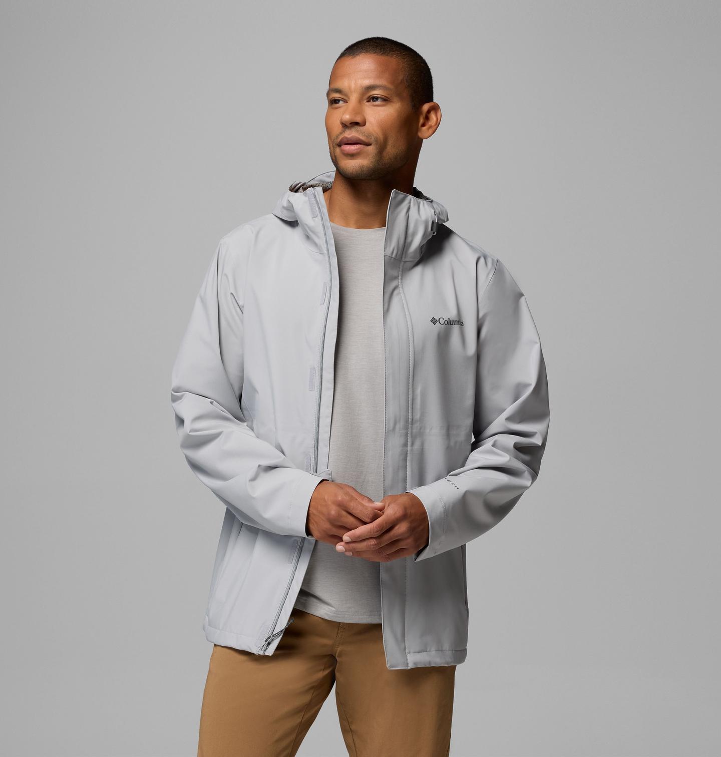 Мужская куртка Columbia Staydry Rain Jacket, цвет: Серый — фото 4