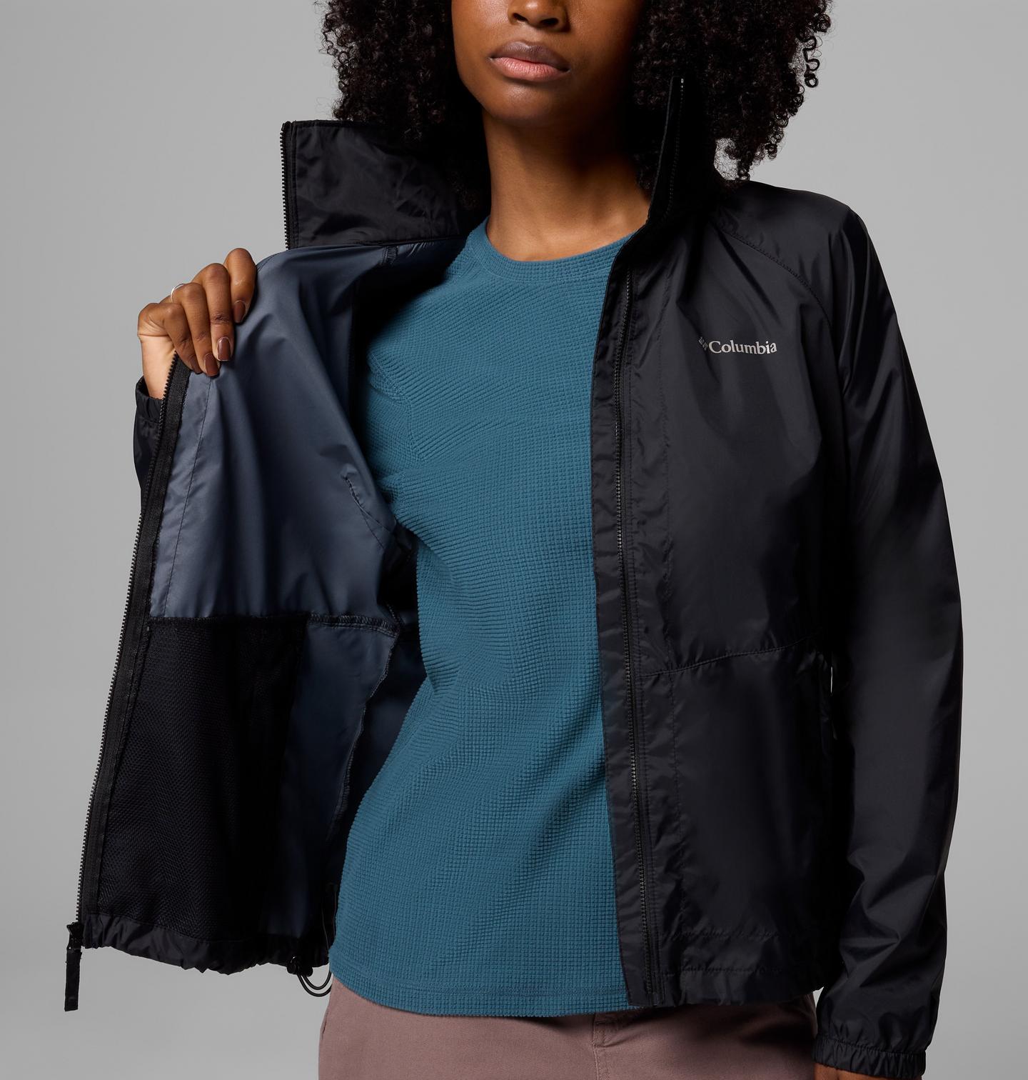 Женская куртка Columbia Access Point Rain Jacket, цвет: Чёрный — фото 4