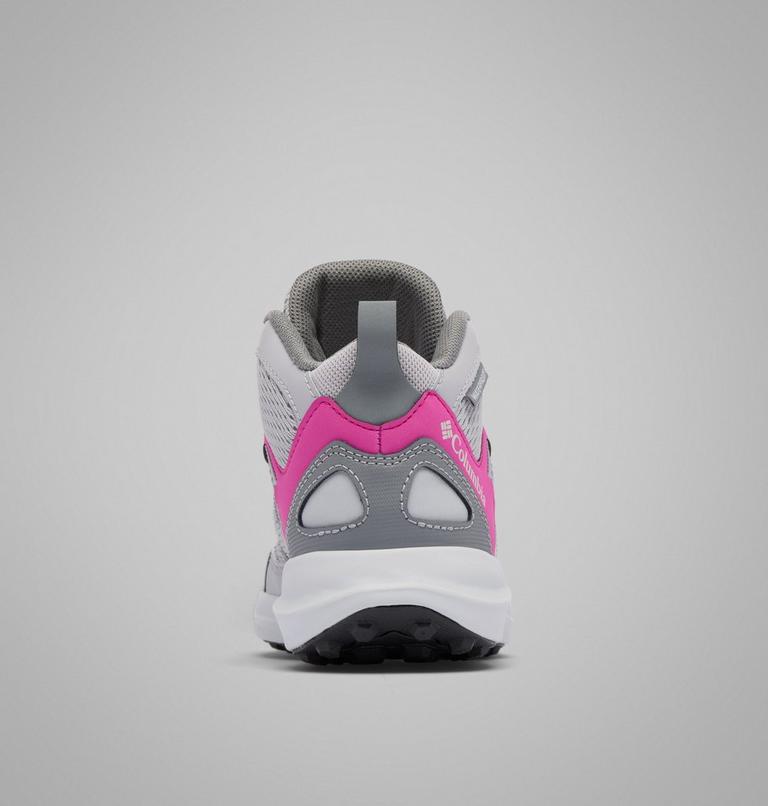 Big Kids' Peakfreak Rush Mid Waterproof Shoe, Color: Ti Grey Steel, Wild Fuchsia, image 2