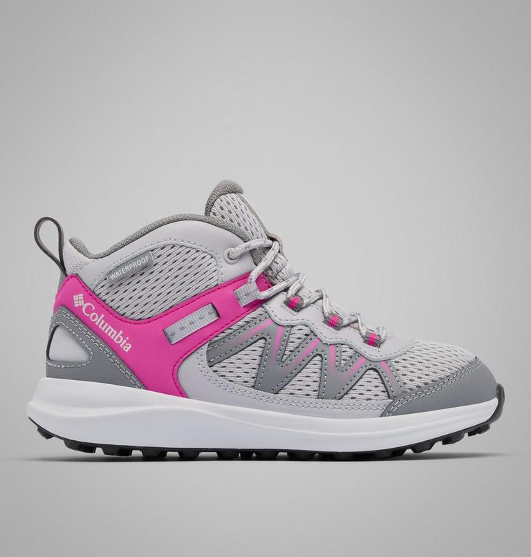 Big Kids' Peakfreak Rush Mid Waterproof Shoe, Color: Ti Grey Steel, Wild Fuchsia, image 1