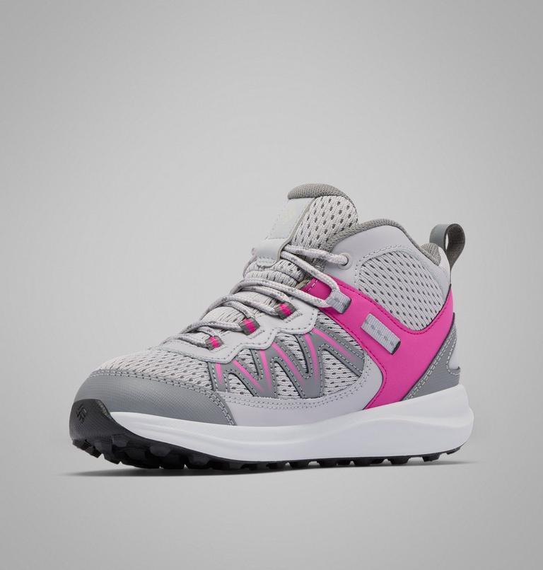 Big Kids' Peakfreak Rush Mid Waterproof Shoe, Color: Ti Grey Steel, Wild Fuchsia, image 7