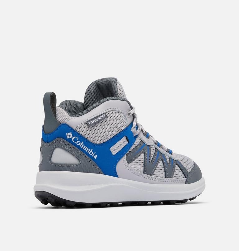 Big Kids' Peakfreak Rush Mid Waterproof Shoe, Color: Columbia Grey, Mountain Blue, image 9