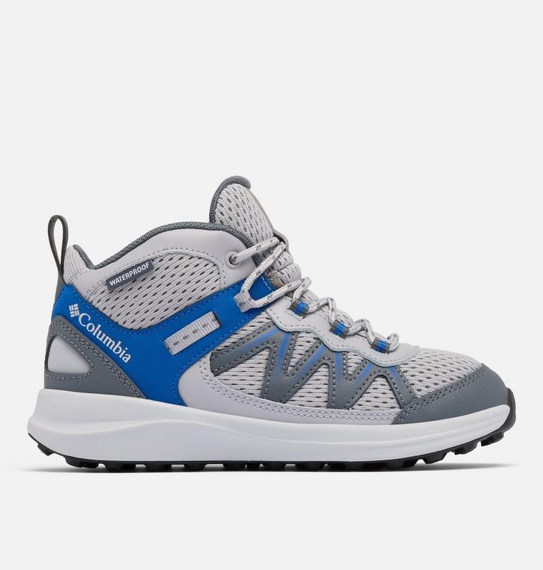 Big Kids' Peakfreak Rush Mid Waterproof Shoe, Color: Columbia Grey, Mountain Blue, image 1