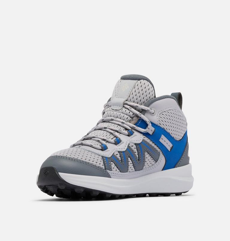 Big Kids' Peakfreak Rush Mid Waterproof Shoe, Color: Columbia Grey, Mountain Blue, image 7