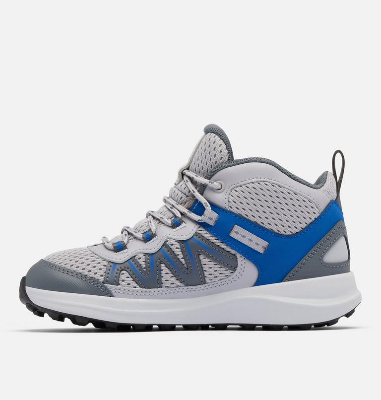 Big Kids' Peakfreak Rush Mid Waterproof Shoe, Color: Columbia Grey, Mountain Blue, image 6