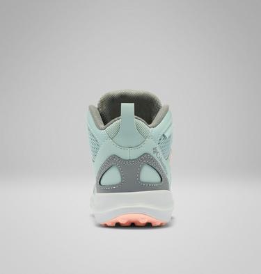 Youth Peakfreak Rush Mid Waterproof Hiking Shoe, Color: Crushed Blue, Blush Rose, image 2