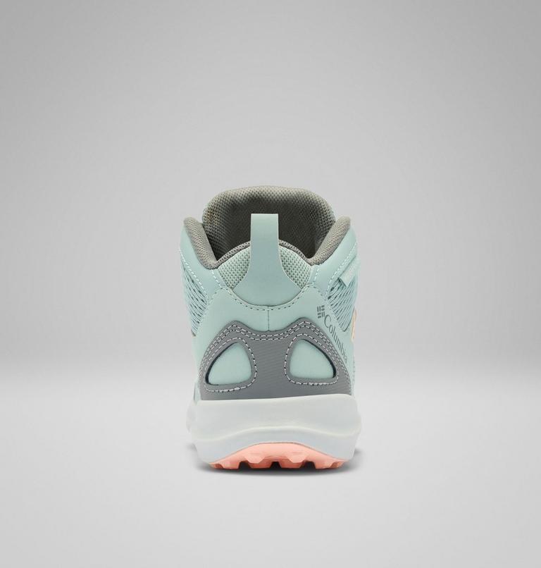 Youth Peakfreak Rush Mid Waterproof Hiking Shoe, Color: Crushed Blue, Blush Rose, image 2