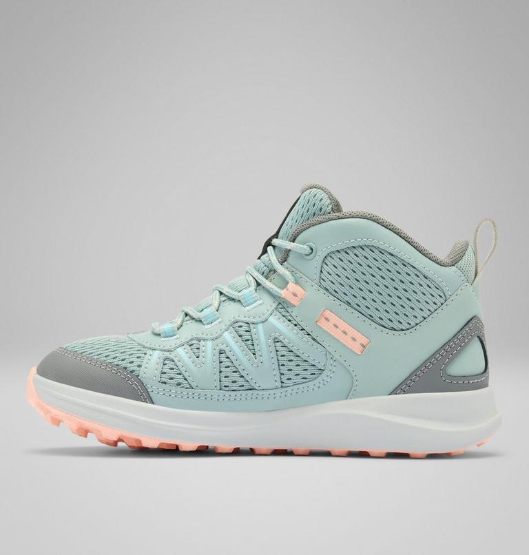 Youth Peakfreak Rush Mid Waterproof Hiking Shoe, Color: Crushed Blue, Blush Rose, image 6