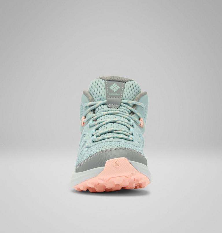 Youth Peakfreak Rush Mid Waterproof Hiking Shoe, Color: Crushed Blue, Blush Rose, image 8