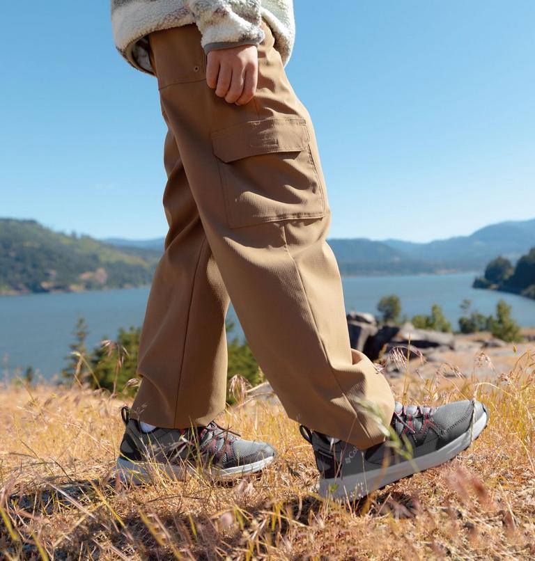Youth Peakfreak Rush Waterproof Hiking Shoe, Color: Ti Grey Steel, Mountain Red, image 10