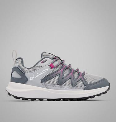 Youth Peakfreak Rush Waterproof Hiking Shoe, Color: Steam, Wild Fuchsia, image 1