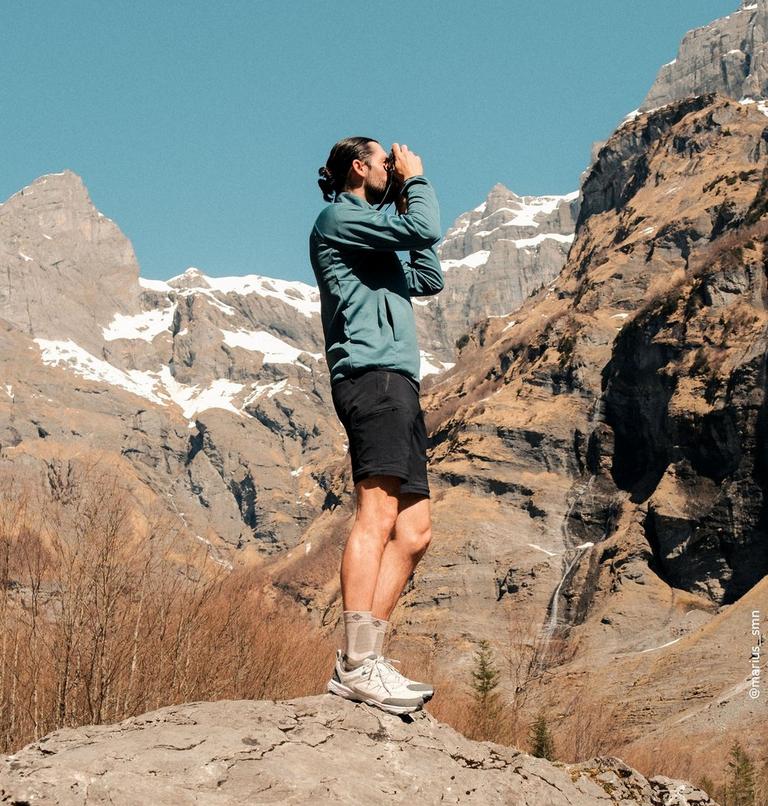 Men's Peakfreak Rush OutDry Shoe, Color: Moonstone, River Blue, image 14