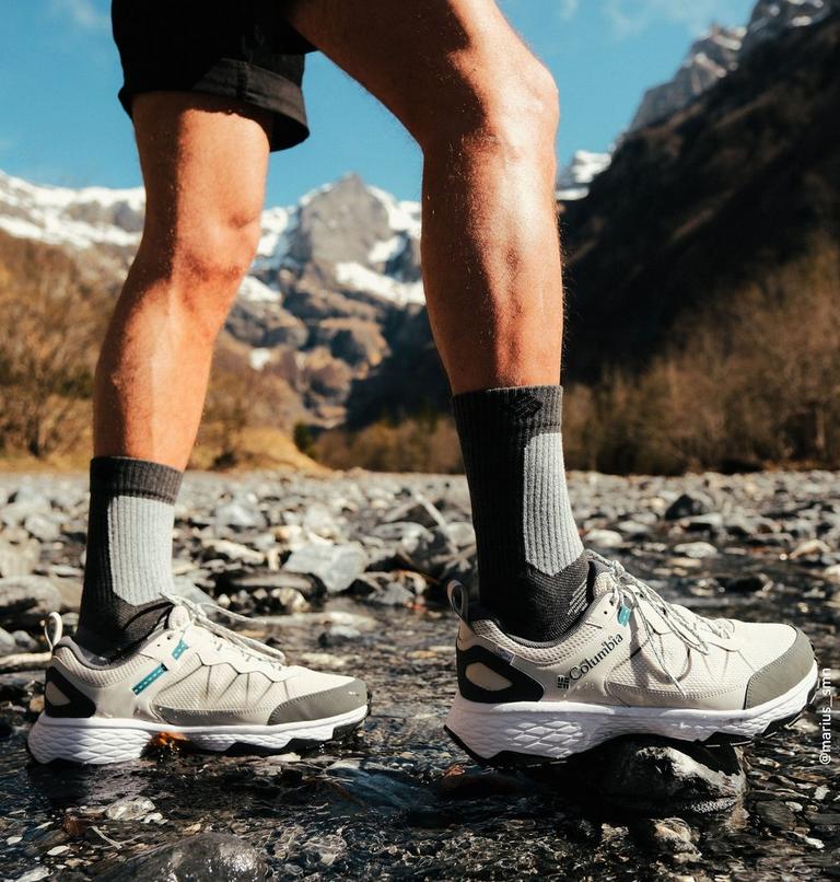 Men's Peakfreak Rush OutDry Shoe, Color: Moonstone, River Blue, image 15