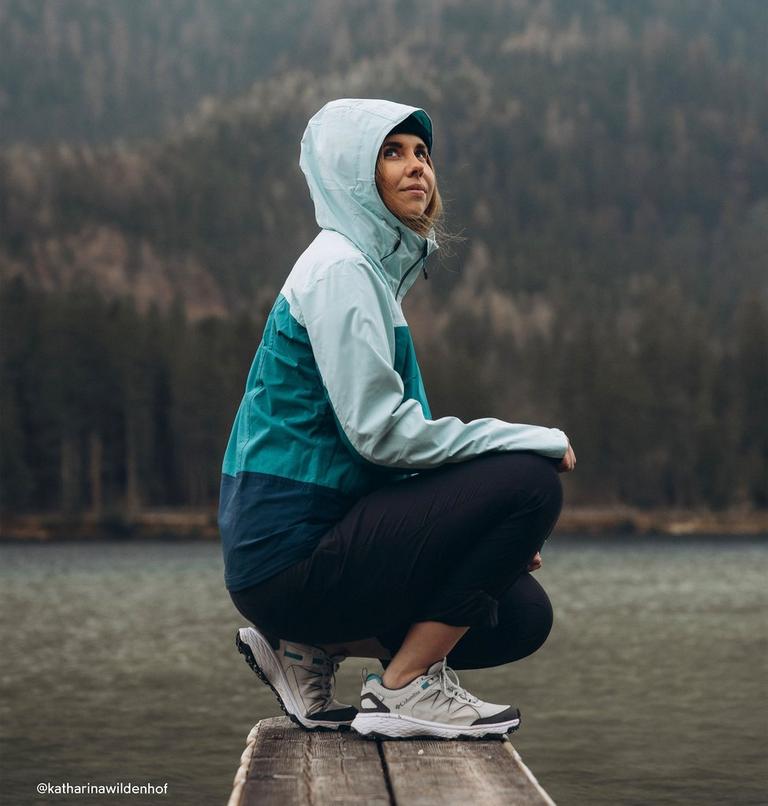 Women's Peakfreak Rush OutDry Shoe, Color: Moonstone, Teal, image 15