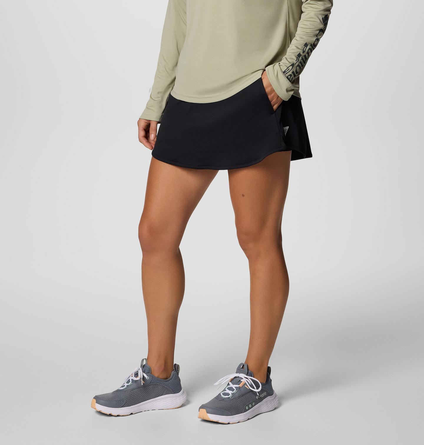 Женская юбка-шорты Columbia PFG Tidal Knit Skort, цвет: Чёрный — фото 3