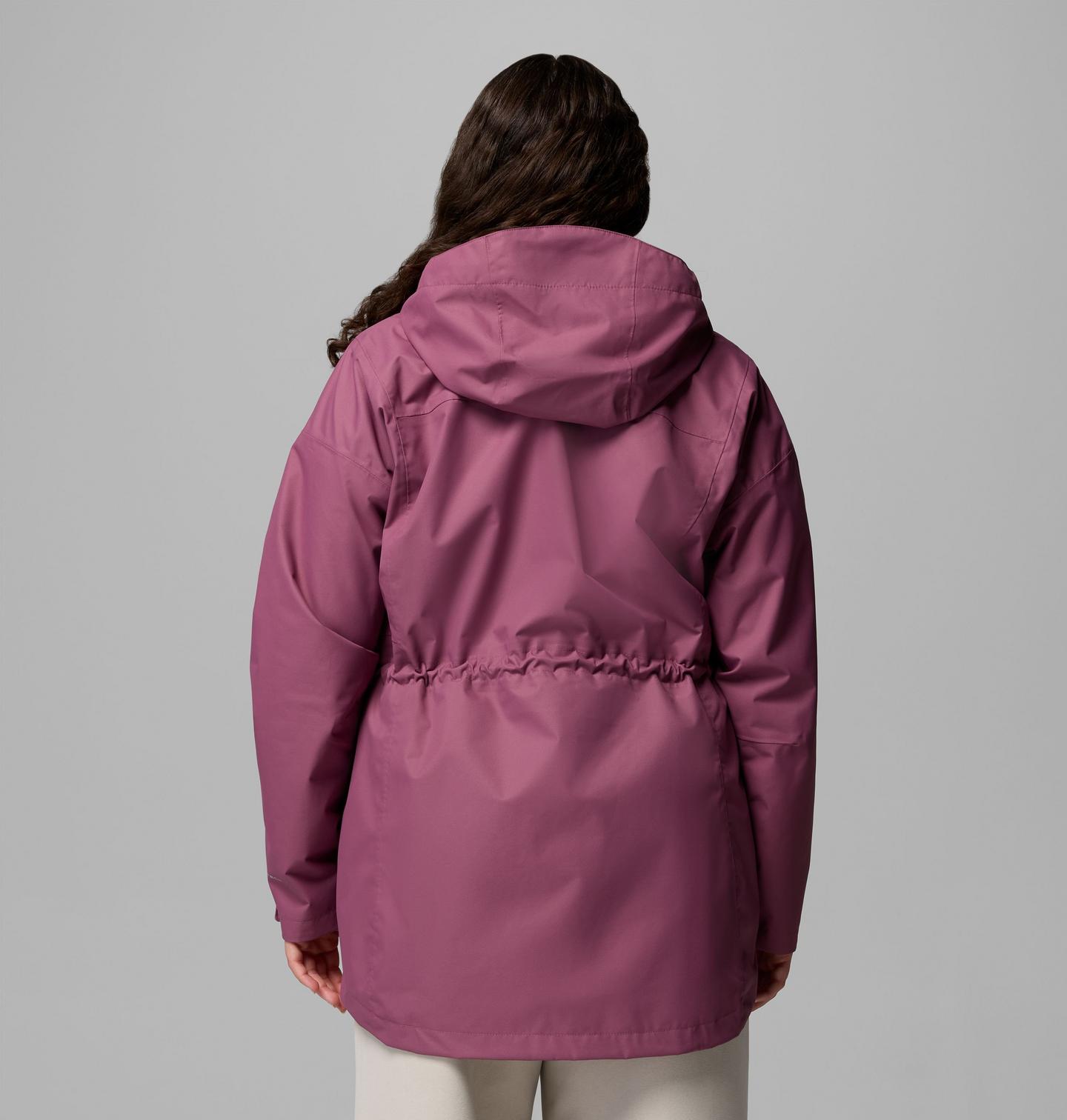 Женская куртка Columbia Hikebound II Long Rain Jacket - Plus Size, цвет: Состаренный розовато-лиловый — фото 3