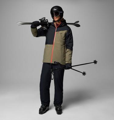 Men's Iceberg Point II Waterproof Ski Jacket, Color: Stone Green, Black, image 10