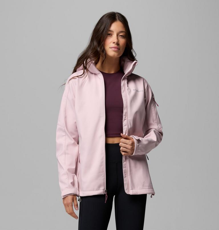 Women's Cascade Ridge III Softshell Jacket, Color: Mineral Pink, image 5