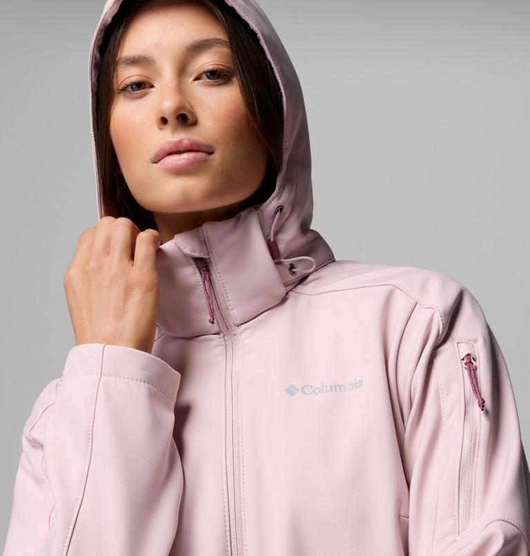 Women's Cascade Ridge III Softshell Jacket, Color: Mineral Pink, image 6