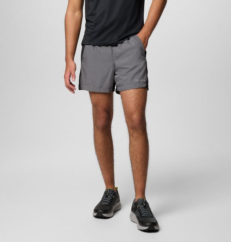 Men's Three Pitch Shorts, Color: City Grey, Black, image 1