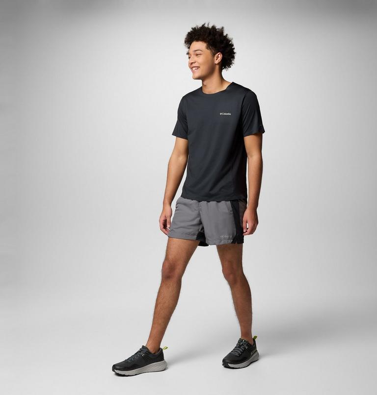 Men's Three Pitch Shorts, Color: City Grey, Black, image 2