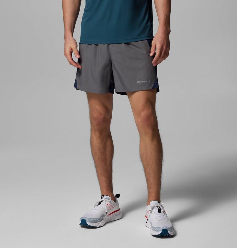Men's Three Pitch Shorts, Color: City Grey, Collegiate Navy, image 1