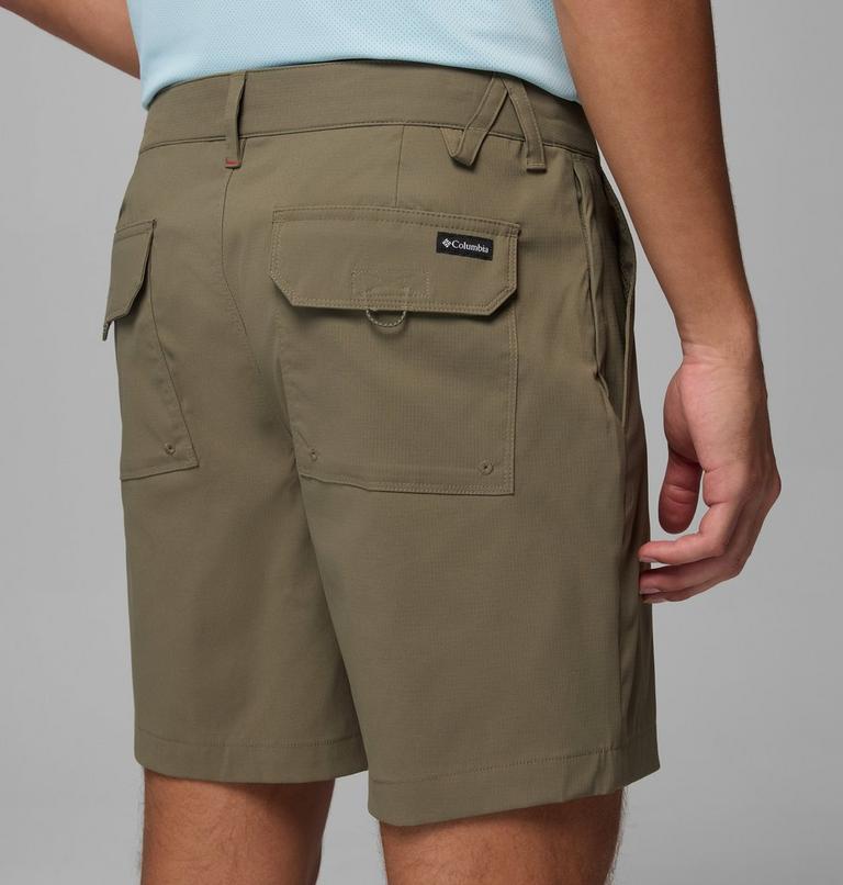 Men's Tech Trail Utility Hiking Shorts, Color: Stone Green, image 6