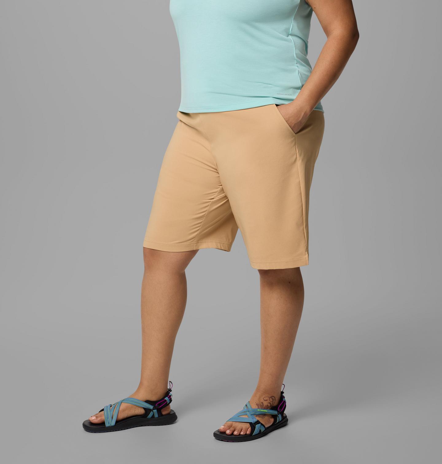 Женские шорты Columbia All Seasons Long Shorts - Plus Size, цвет: Светло-коричневый — фото 3