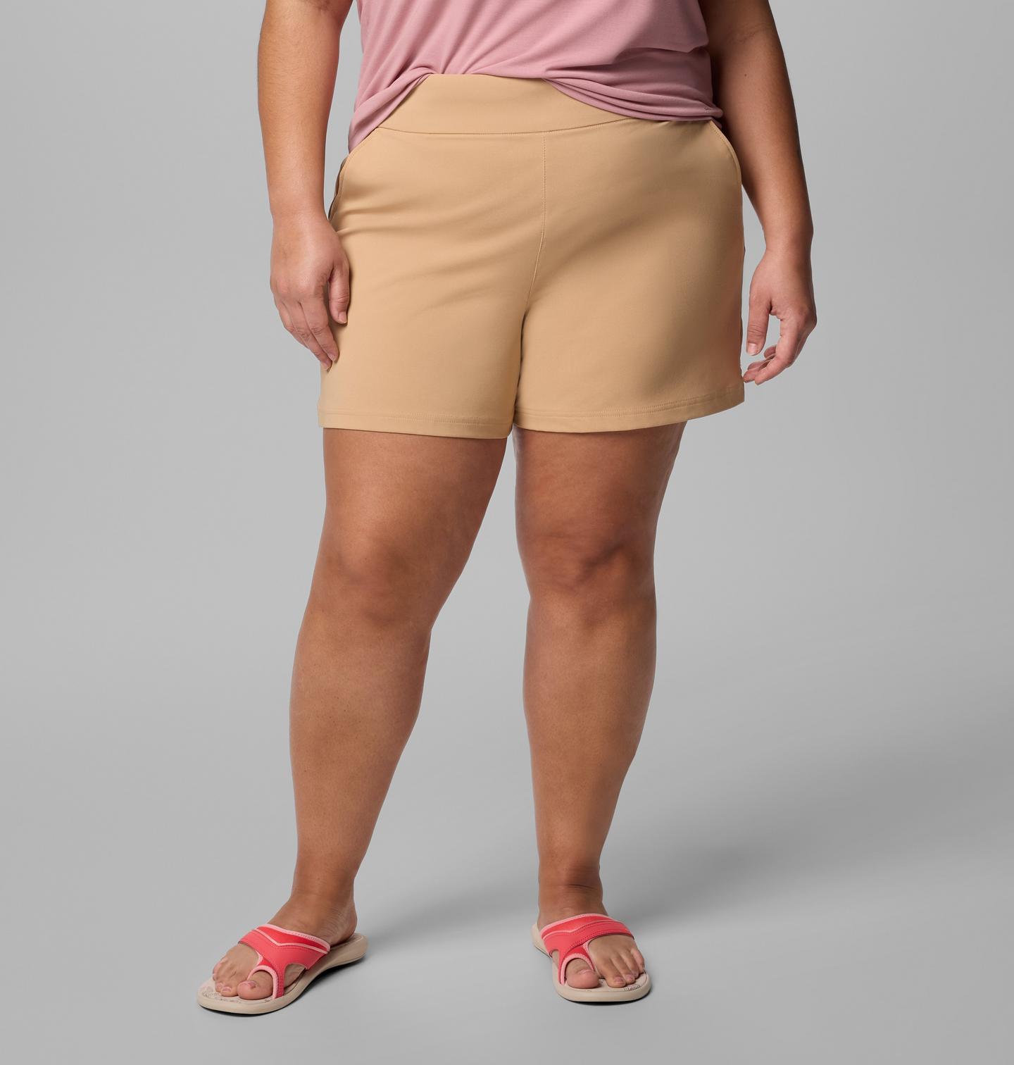 Женские шорты Columbia All Seasons Shorts - Plus Size, цвет: Светло-коричневый — фото 1