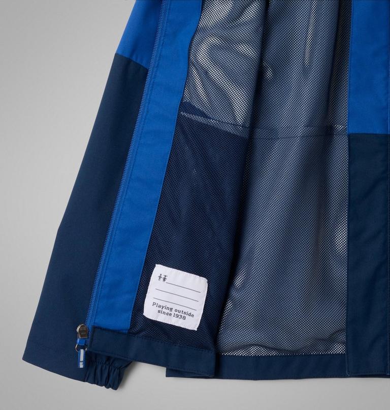 Boys' Hikebound II 2L Waterproof Jacket, Color: Mountain Blue, Collegiate Navy, image 3