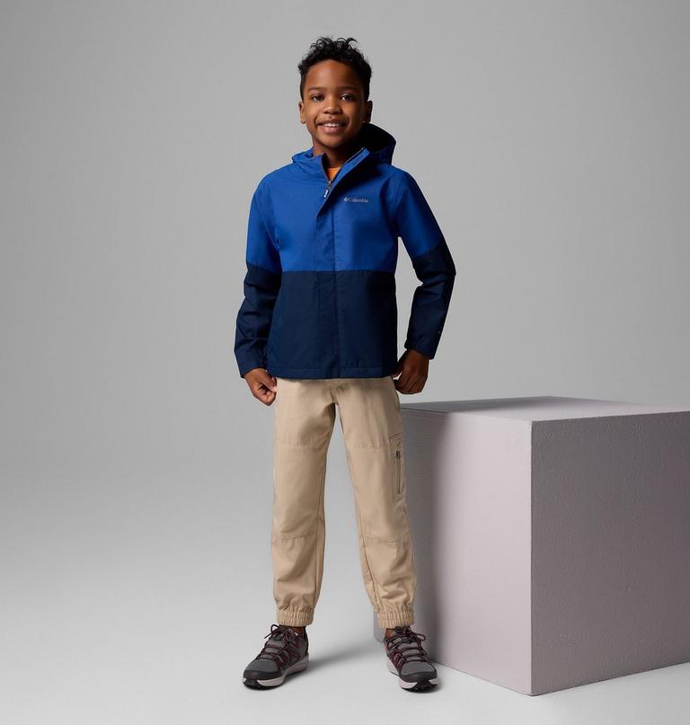 Boys' Hikebound II 2L Waterproof Jacket, Color: Mountain Blue, Collegiate Navy, image 7
