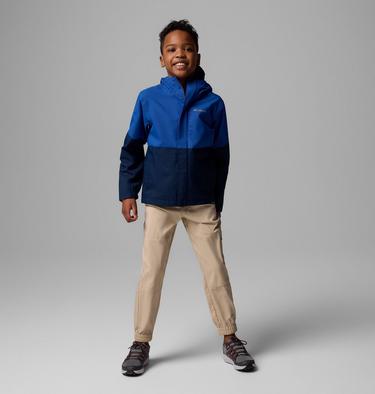 Boys' Hikebound II 2L Waterproof Jacket, Color: Mountain Blue, Collegiate Navy, image 1