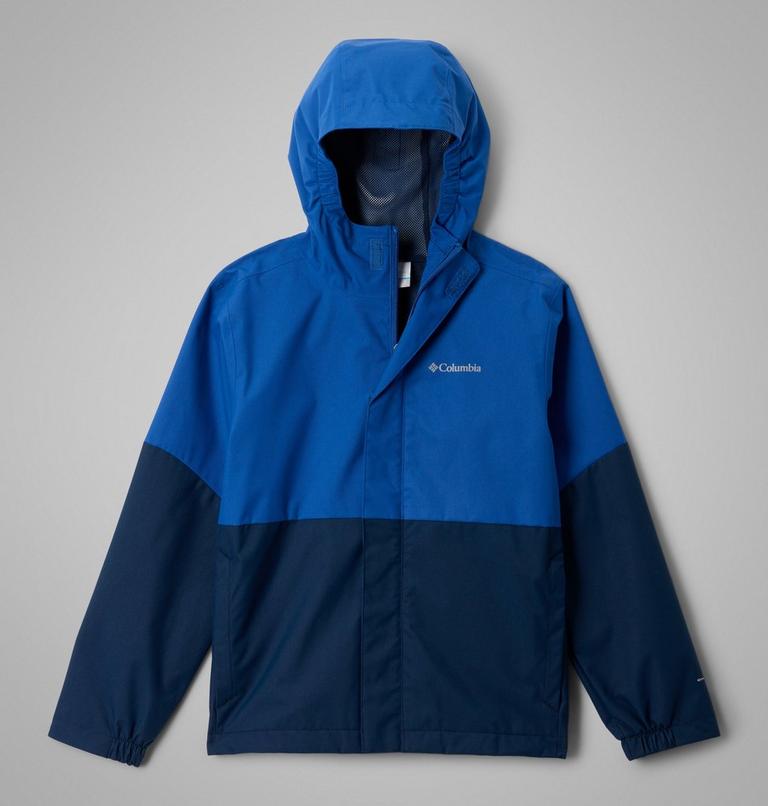 Boys' Hikebound II 2L Waterproof Jacket, Color: Mountain Blue, Collegiate Navy, image 7