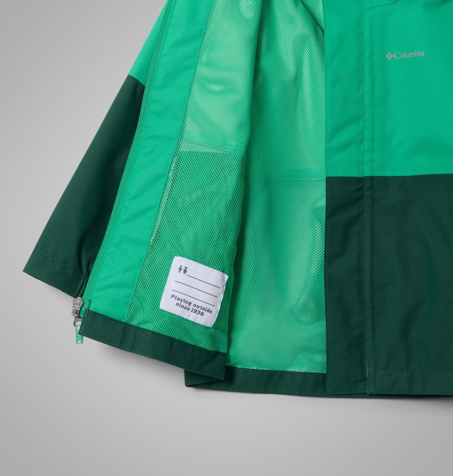 Куртка Columbia Hikebound II Rain Jacket для мальчиков-малышей, цвет: Лаймовый / Тёмно-зелёный — фото 3