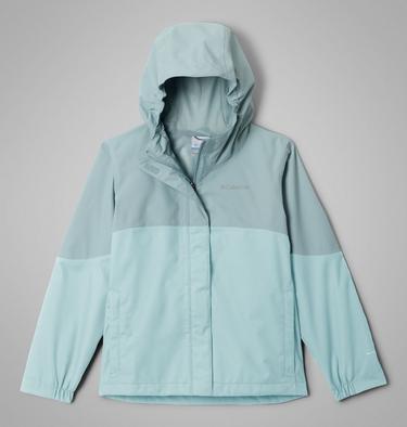 Girls' Hikebound II 2L Waterproof Jacket, Color: Crushed Blue, Marine Light, image 3