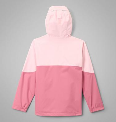 Girls' Hikebound II 2L Waterproof Jacket, Color: Satin Pink, Rosette, image 2