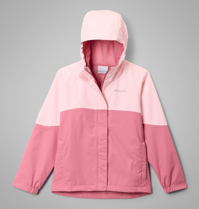 Girls' Hikebound II 2L Waterproof Jacket, Color: Satin Pink, Rosette, image 1