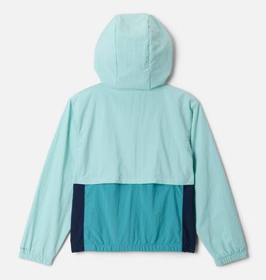 Girls' Tabor Trail Windbreaker, Color: Spray, Collegiate Navy, Teal, image 2