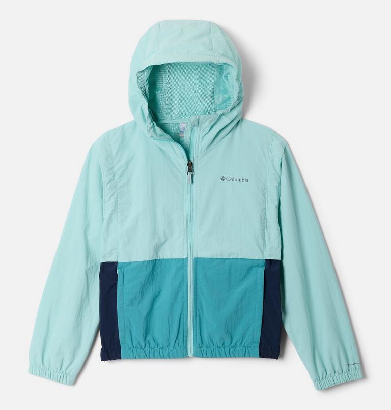 Cortavientos con capucha Tabor Trail para niña, Color: Spray, Collegiate Navy, Teal, image 1