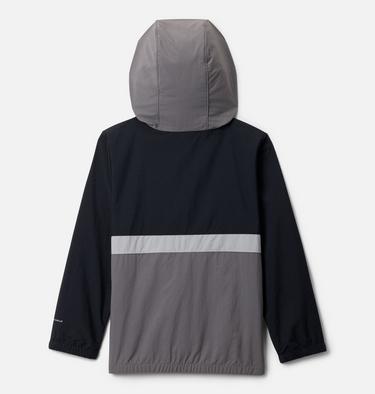 Boys' Spire Valley Hooded Windbreaker, Color: Black, City Grey, Columbia Grey, image 2