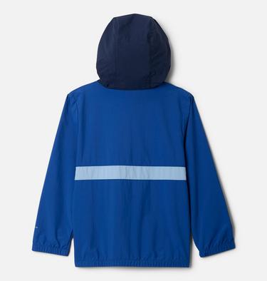 Boys' Spire Valley Hooded Windbreaker, Color: Mountain Blue, Coll Navy, Ripple Blue, image 2